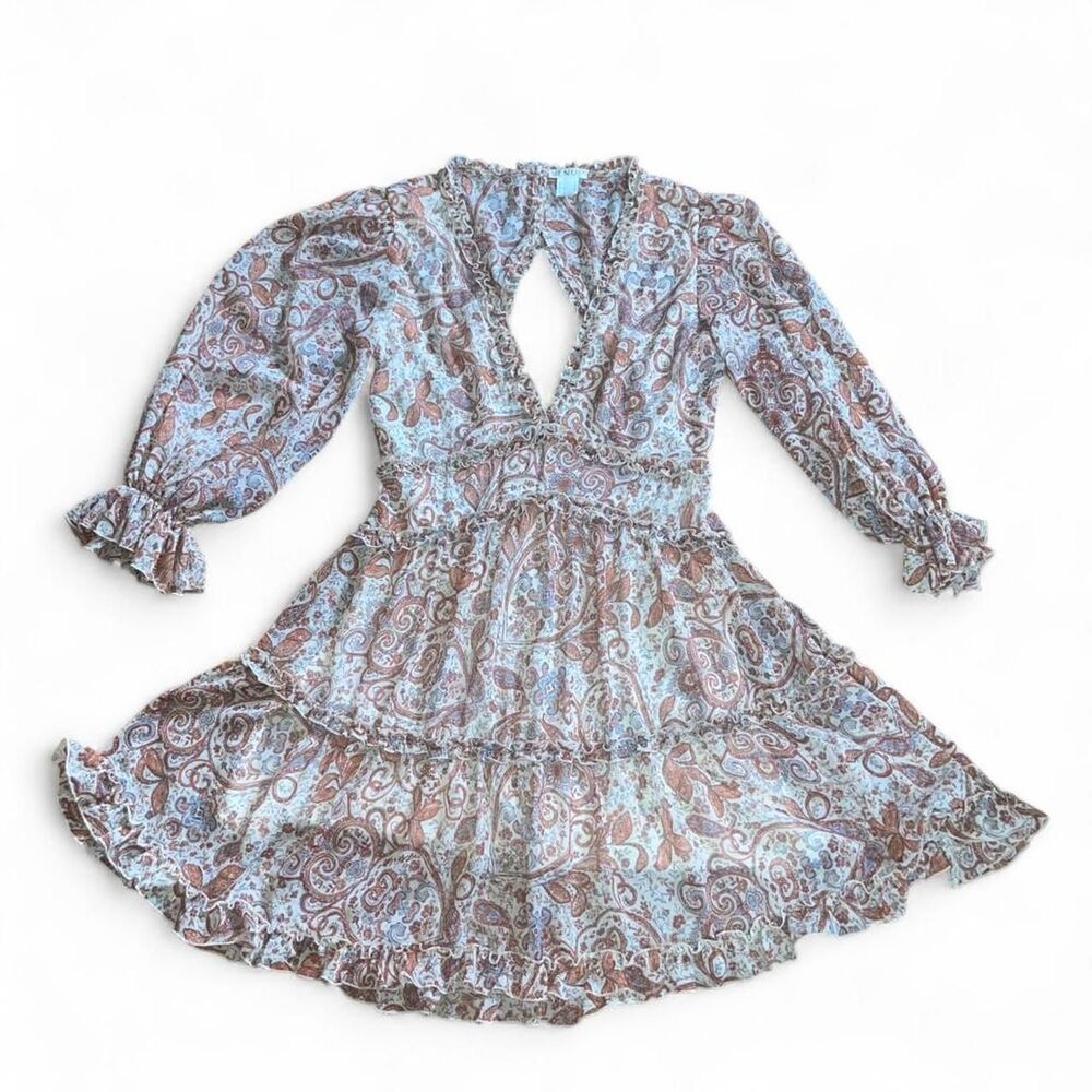 Venus Women's Long Sleeve Romantic Paisley Dress SZ 12